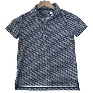 RLX Ralph Lauren Polo Shirt Size 6 Navy Sailboat Print Golf Tennis Preppy